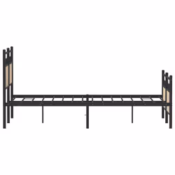 vidaXL Bed Frame without Mattress Smoked Oak 90x190 cm Single Engineered Wood - sonoma oak, 120 x 200 cm - Additional view 6