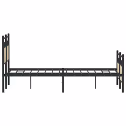 vidaXL Bed Frame without Mattress Smoked Oak 90x190 cm Single Engineered Wood - sonoma oak, 137 x 190 cm - Additional view 6