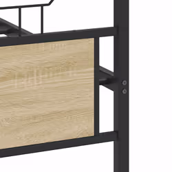 vidaXL Bed Frame without Mattress Smoked Oak 90x190 cm Single Engineered Wood - sonoma oak, 137 x 190 cm - Additional view 9