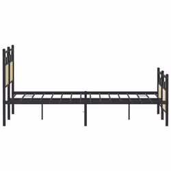 vidaXL Bed Frame without Mattress Smoked Oak 90x190 cm Single Engineered Wood - sonoma oak, 140 x 190 cm - Additional view 6