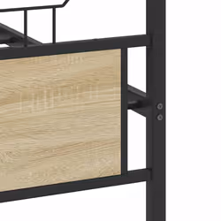 vidaXL Bed Frame without Mattress Smoked Oak 90x190 cm Single Engineered Wood - sonoma oak, 140 x 200 cm - Additional view 9