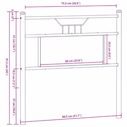 vidaXL Headboard Sonoma Oak 75 cm Engineered Wood and Steel bed headboard
