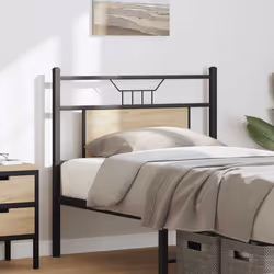 vidaXL Headboard Sonoma Oak 80 cm Engineered Wood and Steel bed headboard - Additional view 2