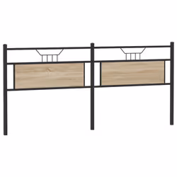 vidaXL Headboard Sonoma Oak 193 cm Engineered Wood and Steel bed headboard