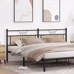 vidaXL Headboard Sonoma Oak 193 cm Engineered Wood and Steel bed headboard