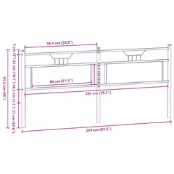 vidaXL Headboard Sonoma Oak 200 cm Engineered Wood and Steel bed headboard