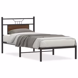 vidaXL Bed Frame without Mattress Smoked Oak 90x190 cm Single Engineered Wood - brown oak, 90 x 190 cm