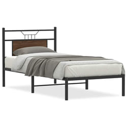 vidaXL Bed Frame without Mattress Smoked Oak 90x190 cm Single Engineered Wood - brown oak, 90 x 190 cm
