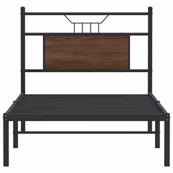 vidaXL Metal Bed Frame without Mattress double bed - brown oak, 90 x 200 cm - Additional view 5