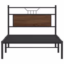 vidaXL Metal Bed Frame without Mattress double bed - brown oak, 100 x 200 cm - Additional view 5