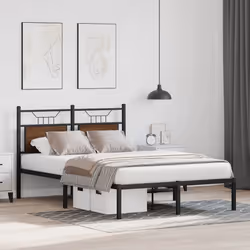 vidaXL Bed Frame without Mattress Smoked Oak 90x190 cm Single Engineered Wood - brown oak, 120 x 200 cm - Additional view 4