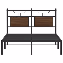 vidaXL Bed Frame without Mattress Smoked Oak 90x190 cm Single Engineered Wood - brown oak, 120 x 200 cm - Additional view 5