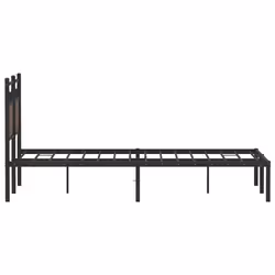 vidaXL Bed Frame without Mattress Smoked Oak 90x190 cm Single Engineered Wood - brown oak, 120 x 200 cm - Additional view 6