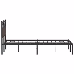 vidaXL Metal Bed Frame without Mattress double bed - brown oak, 137 x 190 cm - Additional view 6