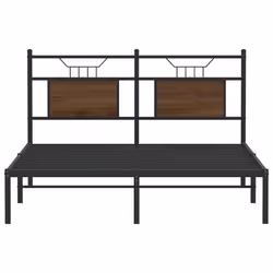 vidaXL Bed Frame without Mattress Smoked Oak 90x190 cm Single Engineered Wood - brown oak, 140 x 200 cm - Additional view 5