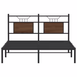 vidaXL Metal Bed Frame without Mattress double bed - brown oak, 150 x 200 cm - Additional view 5