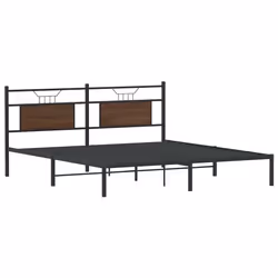 vidaXL Metal Bed Frame without Mattress double bed - brown oak, 160 x 200 cm