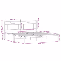 vidaXL Metal Bed Frame without Mattress double bed - brown oak, 160 x 200 cm