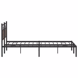 vidaXL Metal Bed Frame without Mattress double bed - brown oak, 160 x 200 cm - Additional view 6
