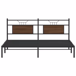vidaXL Bed Frame without Mattress Engineered Wood - brown oak, 183 x 203 cm - Additional view 5