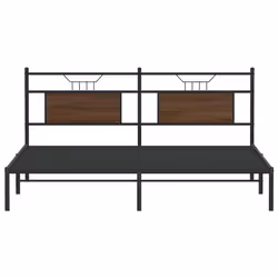vidaXL Metal Bed Frame without Mattress double bed - brown oak, 183 x 213 cm - Additional view 5