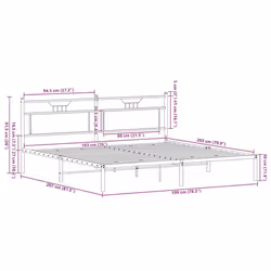 vidaXL Bed Frame without Mattress Brown Oak 193x203 cm Engineered Wood - Additional view 10