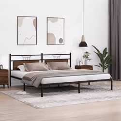 vidaXL Bed Frame without Mattress Brown Oak 193x203 cm Engineered Wood - Additional view 4