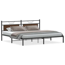 vidaXL Metal Bed Frame without Mattress double bed - brown oak, 200 x 200 cm
