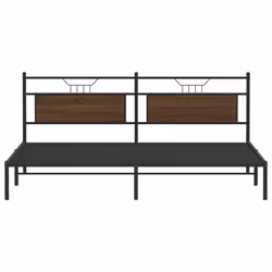 vidaXL Metal Bed Frame without Mattress double bed - brown oak, 200 x 200 cm - Additional view 5