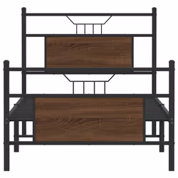 vidaXL Metal Bed Frame without Mattress double bed - brown oak, 80 x 200 cm - Additional view 5