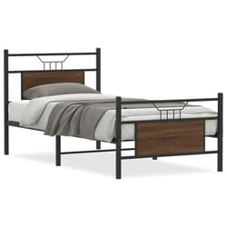 vidaXL Bed Frame without Mattress Engineered Wood - brown oak, 90 x 190 cm