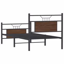vidaXL Bed Frame without Mattress Engineered Wood - brown oak, 90 x 190 cm - Additional view 7