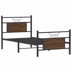 vidaXL Bed Frame without Mattress Smoked Oak 90x190 cm Single Engineered Wood - brown oak, 90 x 200 cm