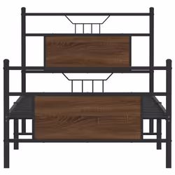 vidaXL Bed Frame without Mattress Smoked Oak 90x190 cm Single Engineered Wood - brown oak, 90 x 200 cm - Additional view 5