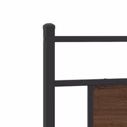 vidaXL Bed Frame without Mattress Smoked Oak 90x190 cm Single Engineered Wood - brown oak, 90 x 200 cm - Additional view 8