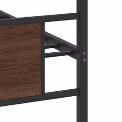 vidaXL Bed Frame without Mattress Smoked Oak 90x190 cm Single Engineered Wood - brown oak, 90 x 200 cm - Additional view 9