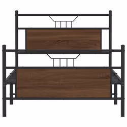 vidaXL Bed Frame without Mattress Smoked Oak 90x190 cm Single Engineered Wood - brown oak, 100 x 200 cm - Additional view 5