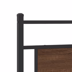 vidaXL Bed Frame without Mattress Smoked Oak 90x190 cm Single Engineered Wood - brown oak, 100 x 200 cm - Additional view 8