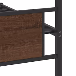 vidaXL Bed Frame without Mattress Smoked Oak 90x190 cm Single Engineered Wood - brown oak, 100 x 200 cm - Additional view 9