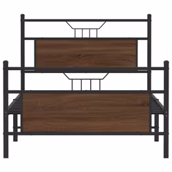 vidaXL Metal Bed Frame without Mattress double bed - brown oak, 107 x 203 cm - Additional view 5
