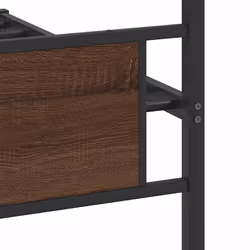 vidaXL Metal Bed Frame without Mattress double bed - brown oak, 107 x 203 cm - Additional view 9
