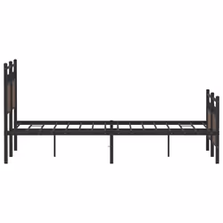vidaXL Bed Frame without Mattress Smoked Oak 90x190 cm Single Engineered Wood - brown oak, 120 x 200 cm - Additional view 6