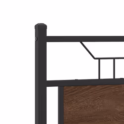vidaXL Bed Frame without Mattress Smoked Oak 90x190 cm Single Engineered Wood - brown oak, 120 x 200 cm - Additional view 8