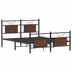 vidaXL Bed Frame without Mattress Smoked Oak 90x190 cm Single Engineered Wood - brown oak, 137 x 190 cm