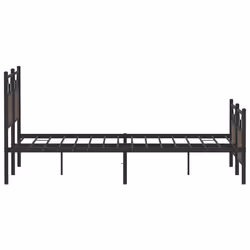 vidaXL Bed Frame without Mattress Smoked Oak 90x190 cm Single Engineered Wood - brown oak, 140 x 190 cm - Additional view 6