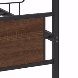 vidaXL Bed Frame without Mattress Smoked Oak 90x190 cm Single Engineered Wood - brown oak, 140 x 190 cm - Additional view 9