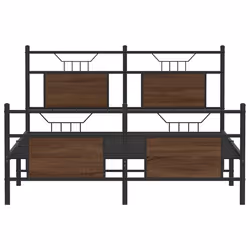 vidaXL Metal Bed Frame without Mattress double bed - brown oak, 140 x 200 cm - Additional view 5