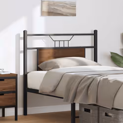 vidaXL Headboard Brown Oak 80 cm Engineered Wood and Steel bed headboard