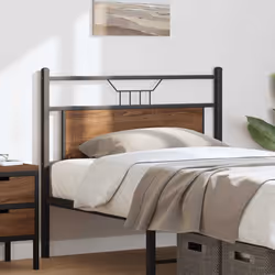 vidaXL Headboard Brown Oak 100 cm Engineered Wood and Steel bed headboard