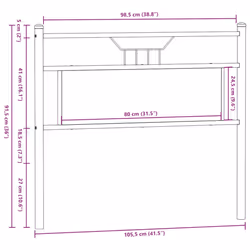 vidaXL Headboard Brown Oak 100 cm Engineered Wood and Steel bed headboard - Additional view 7
